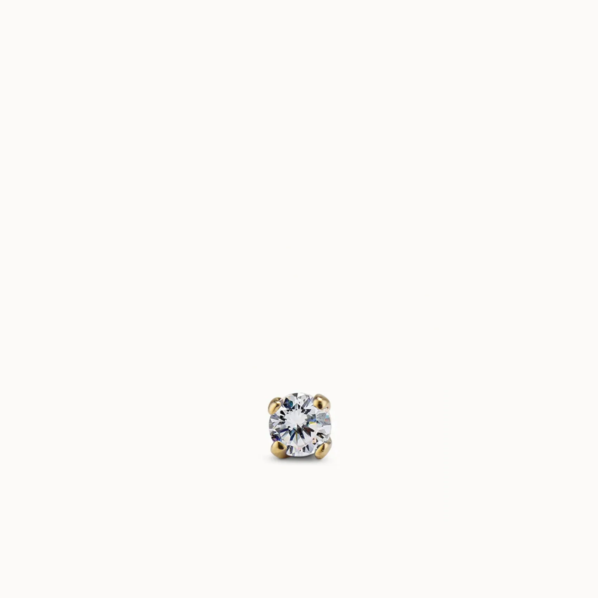 14k Crystal CZ Flat Back Stud - 2.5mm