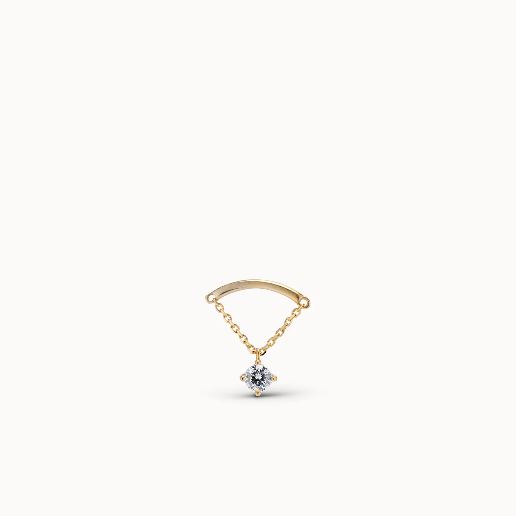 14k CZ Hidden Helix Flat Back Stud