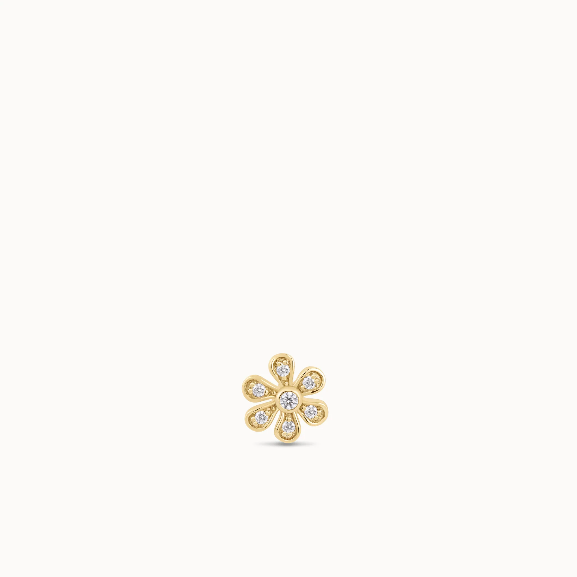 14k Diamond Flower Flat Back Stud