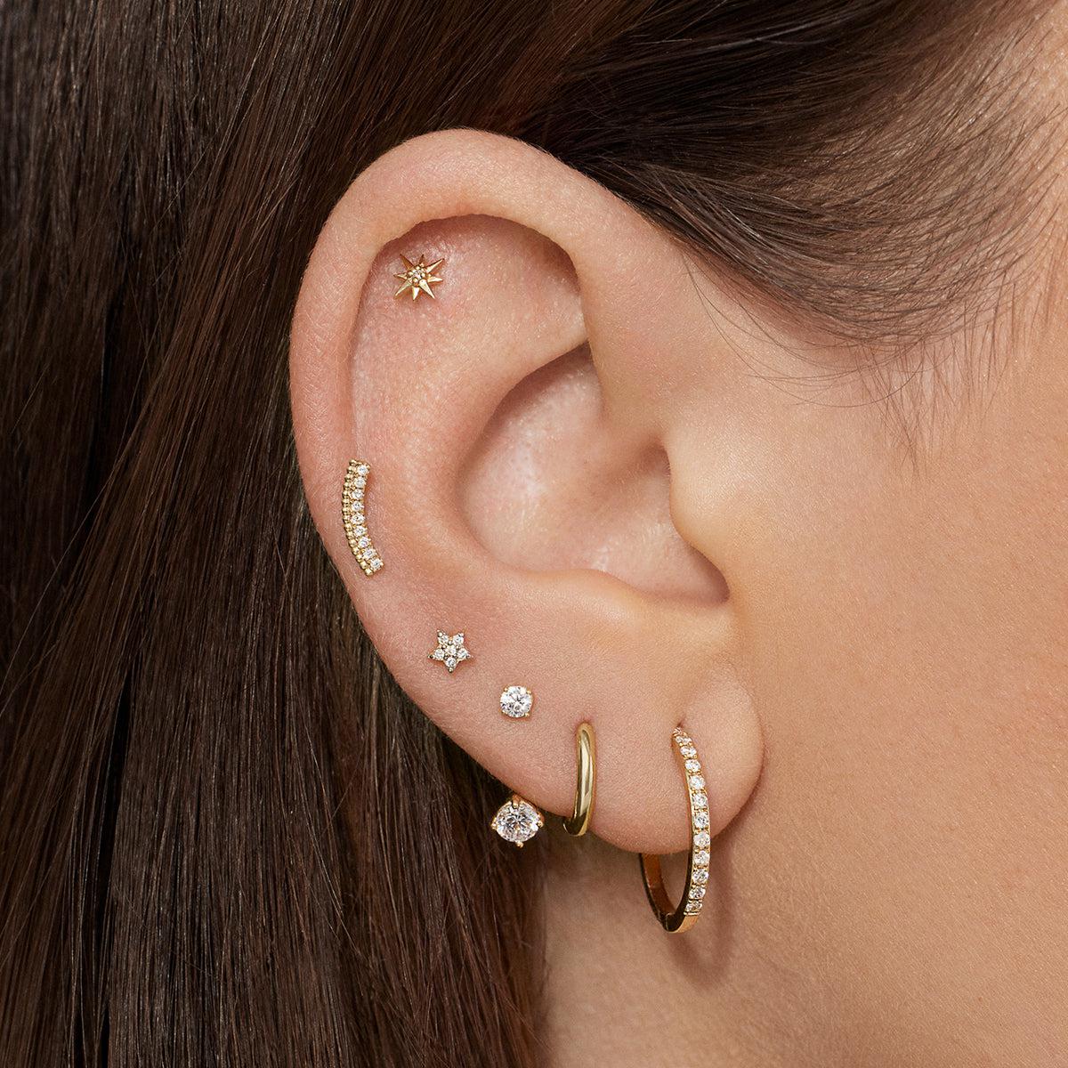 14k Diamond Hoop 17mm - Image 5