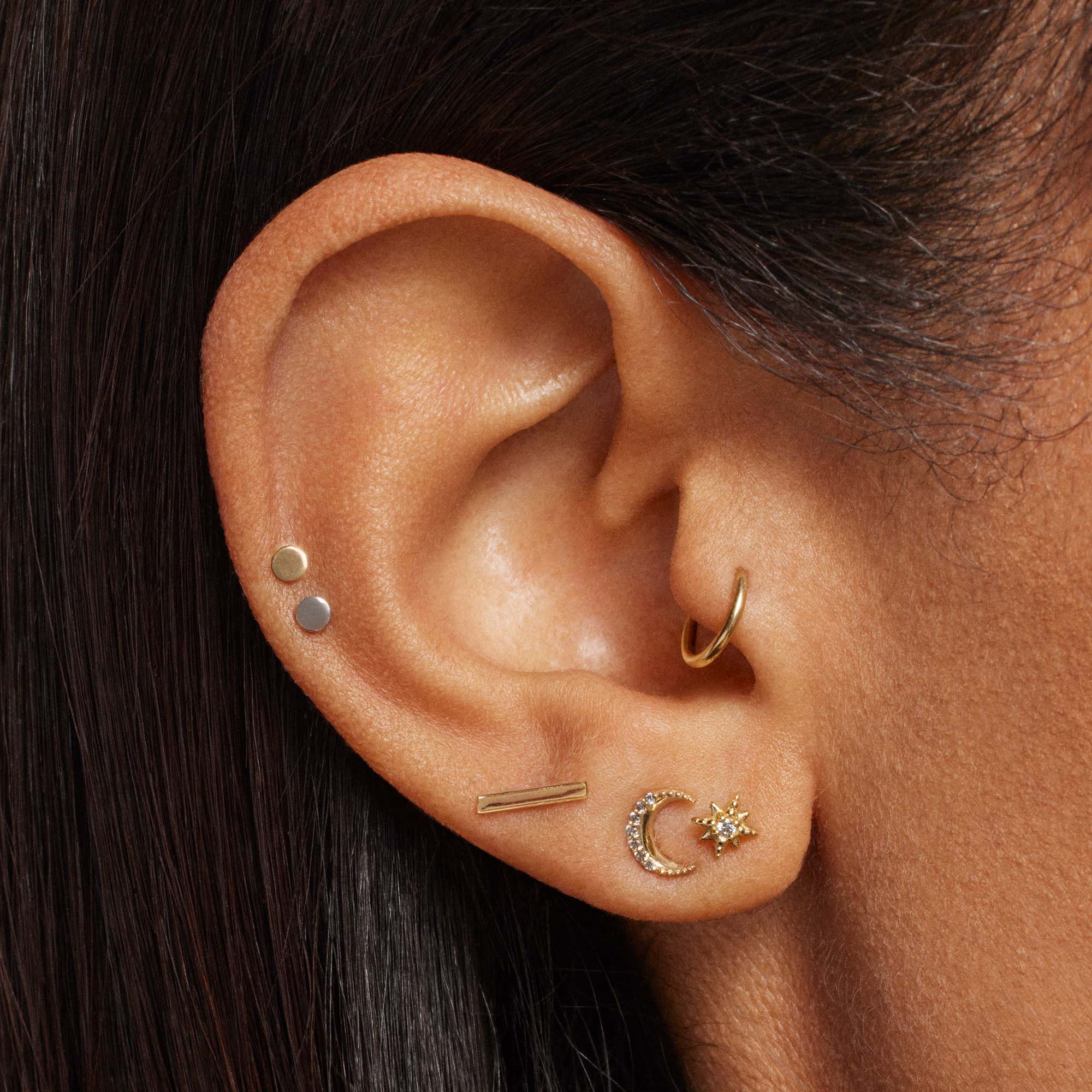 14k Gold Disk Flat Back Stud - Image 9