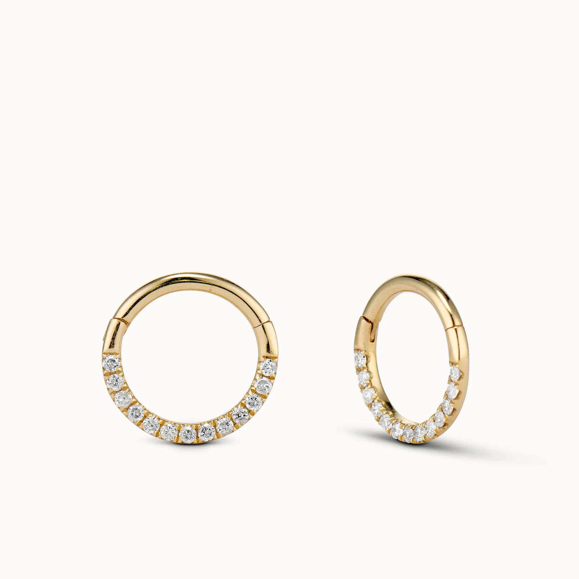 14k Full Diamond Clicker Hoop
