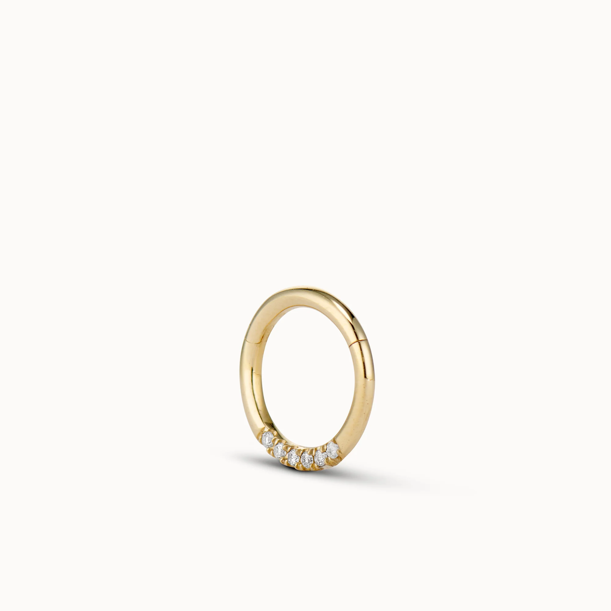 14k Half Diamond Clicker Hoop - Image 2