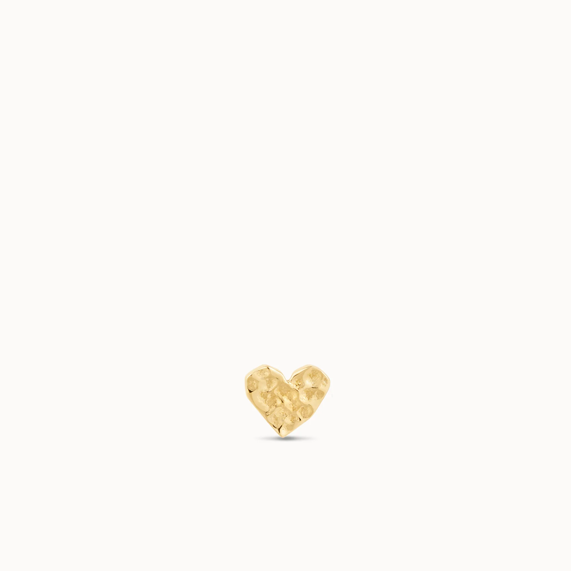 14k Hammered Heart Flat Back Stud