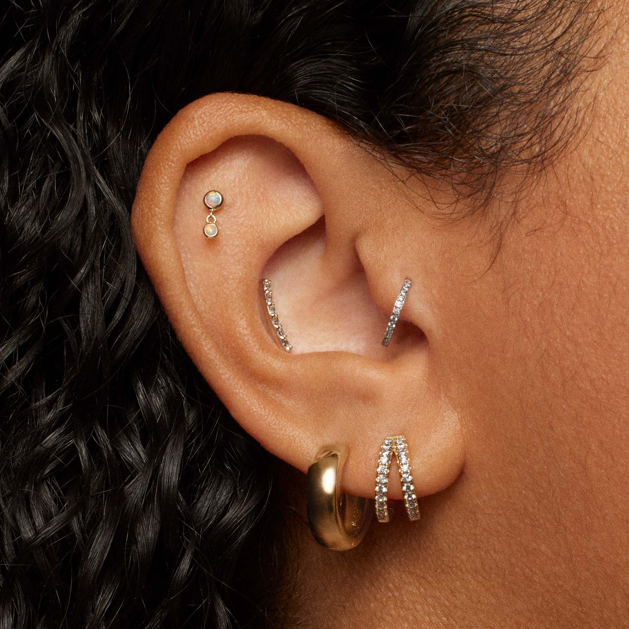 24k CZ Endless Hoop 10mm - Image 6