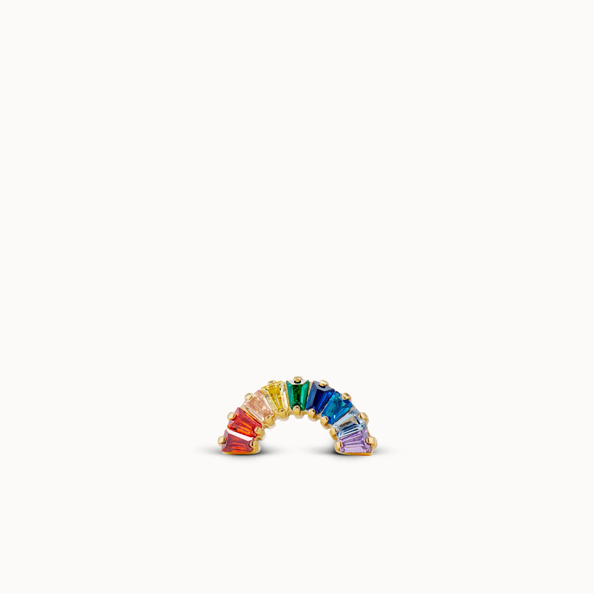 24k Titanium Rainbow Arch Flat Back Stud
