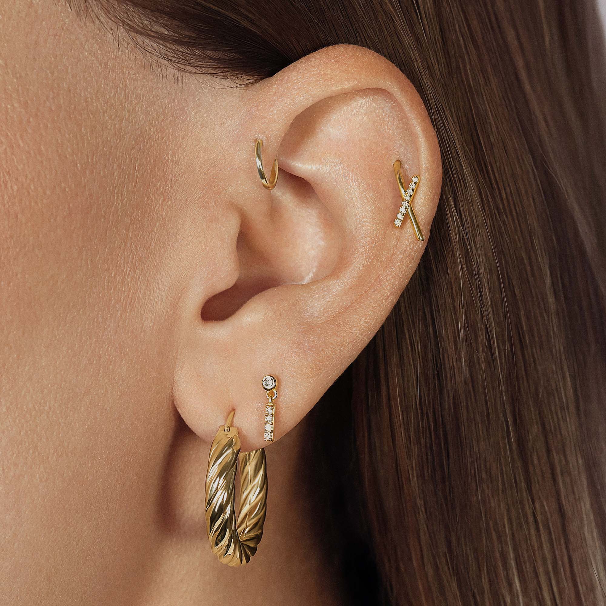 CrissCross CZ Hoops - Image 2