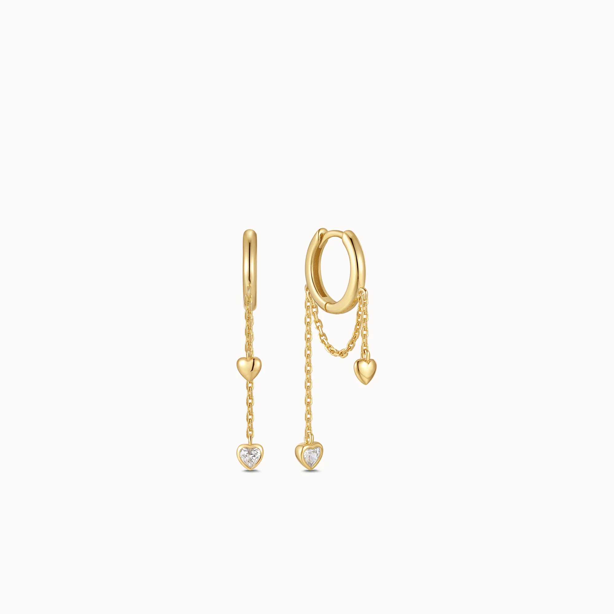 Heart Dropping CZ Hoops