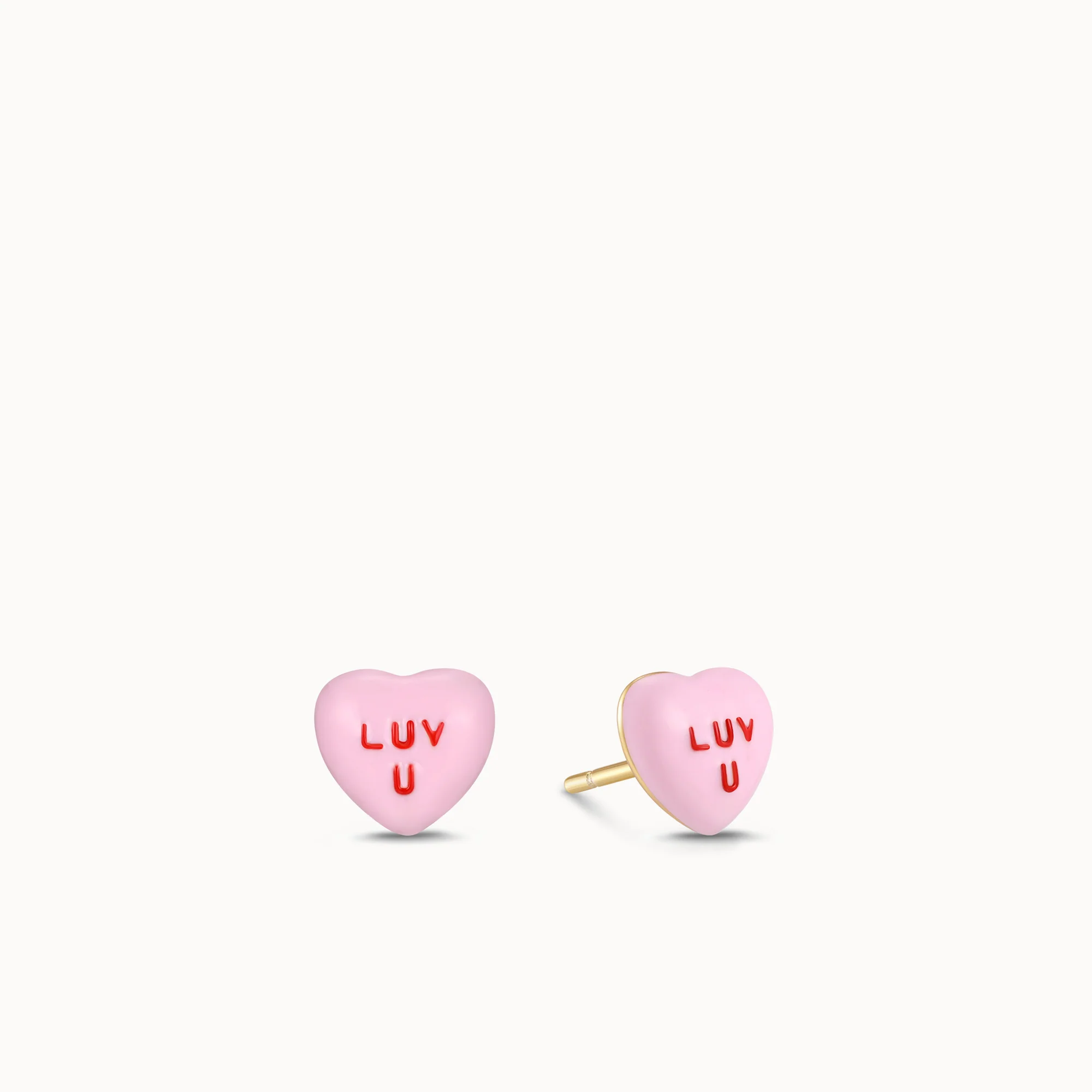 LUV U Candy Heart Studs