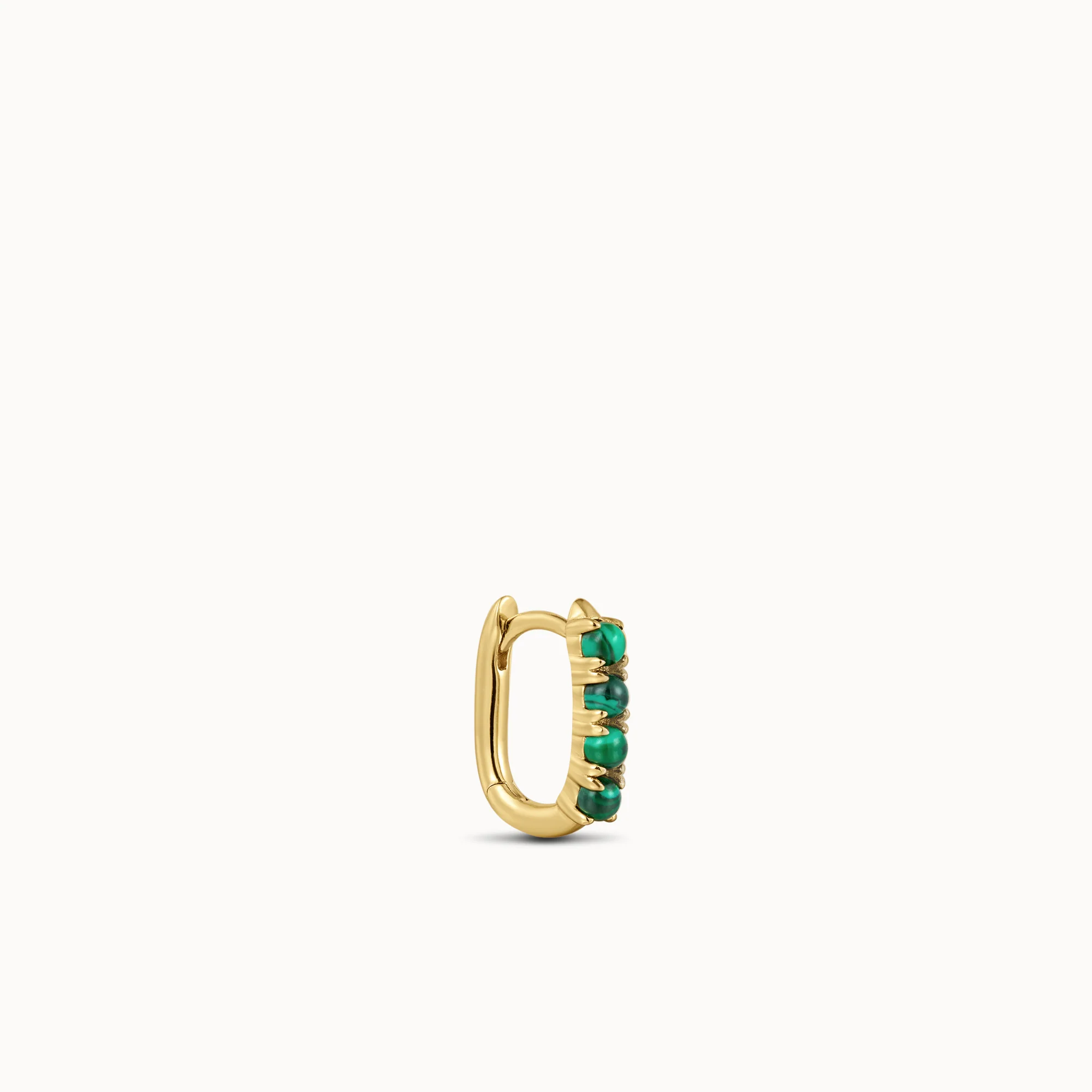 Malachite Studded Huggie