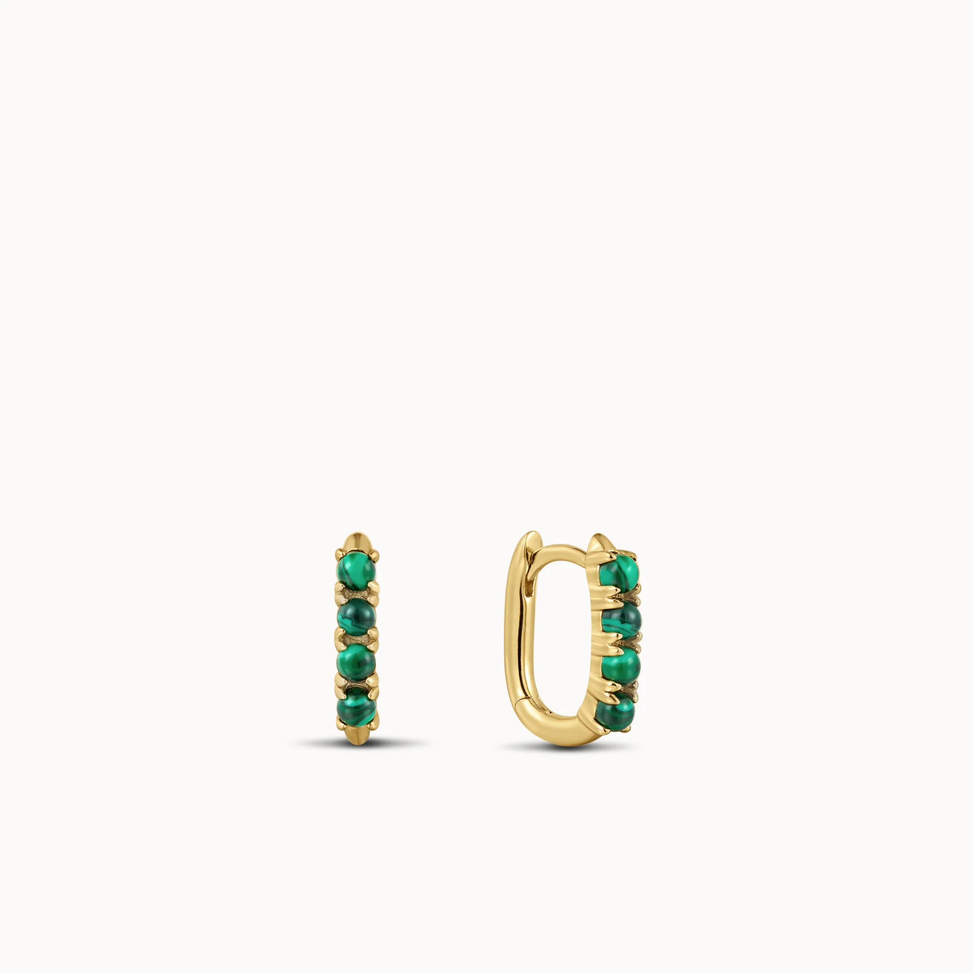 Malachite Studded Huggie - Image 2