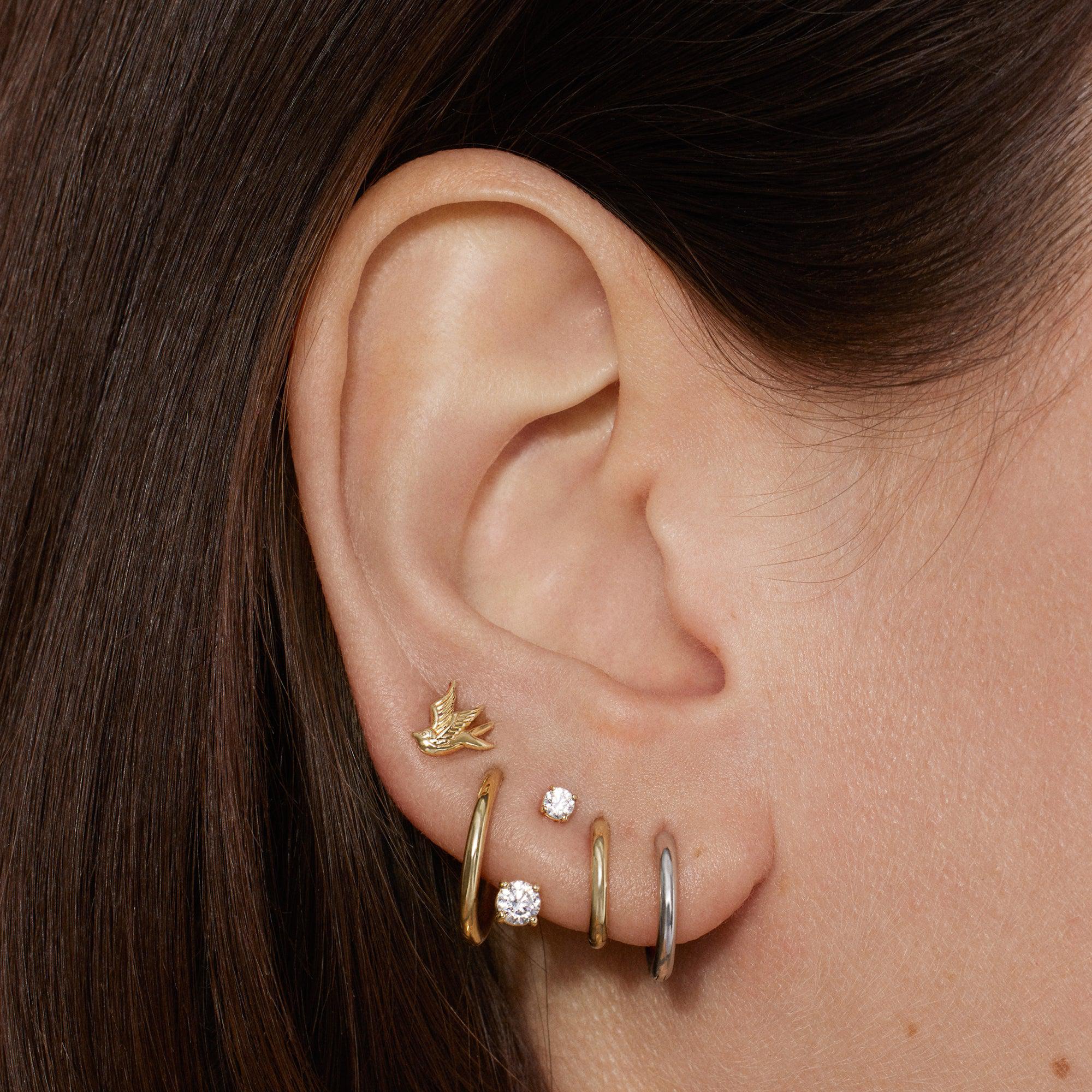 14k Plain Round Hoop 10mm - Image 6