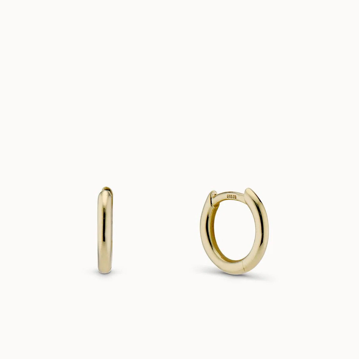 14k Plain Round Hoop 12mm