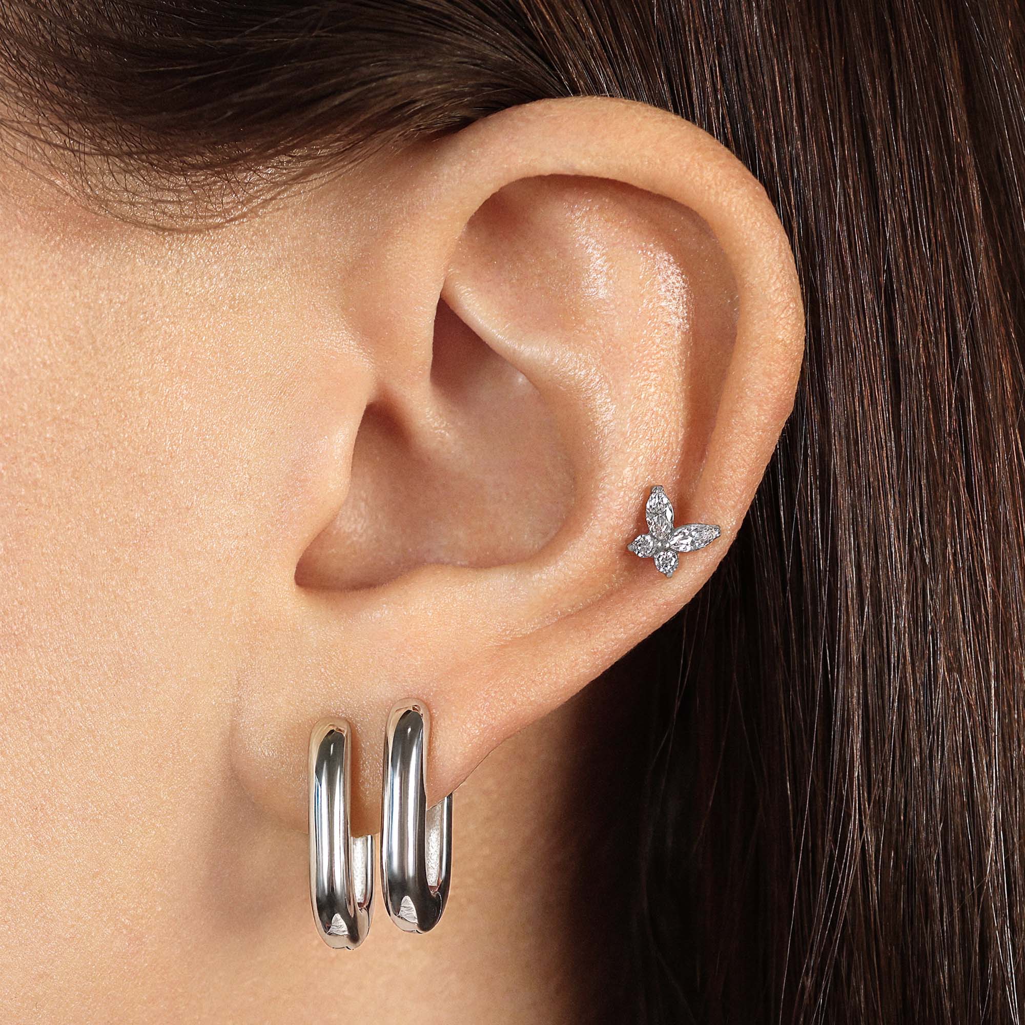 Titanium CZ Butterfly Flat Back Stud - Image 2